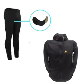 Calza Larga Ciclista Con Badana + Campera Deportiva Negro