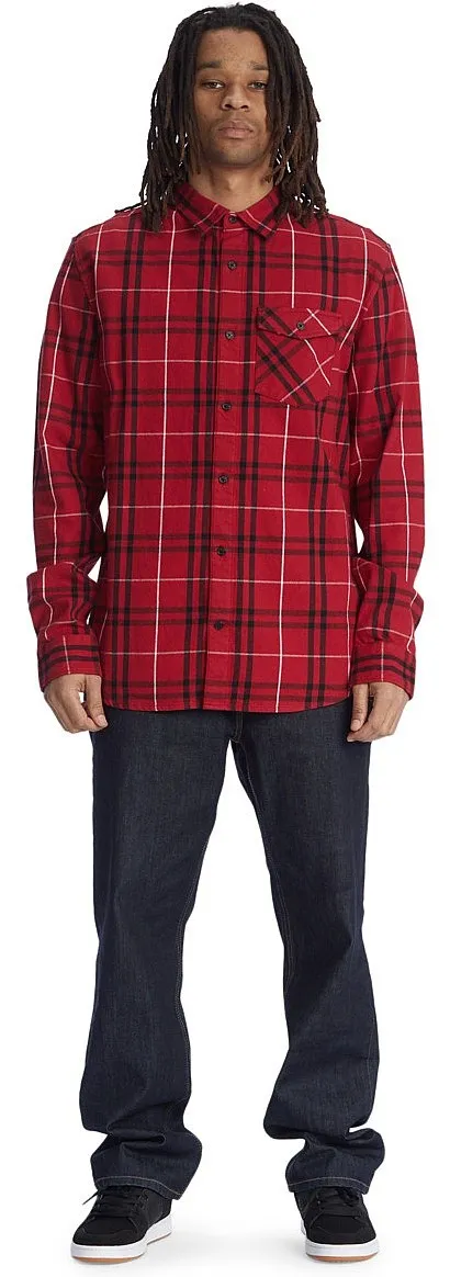 camisa DC Marshal LS - XRWK/Chili Pepper/ White Plaid - men´s