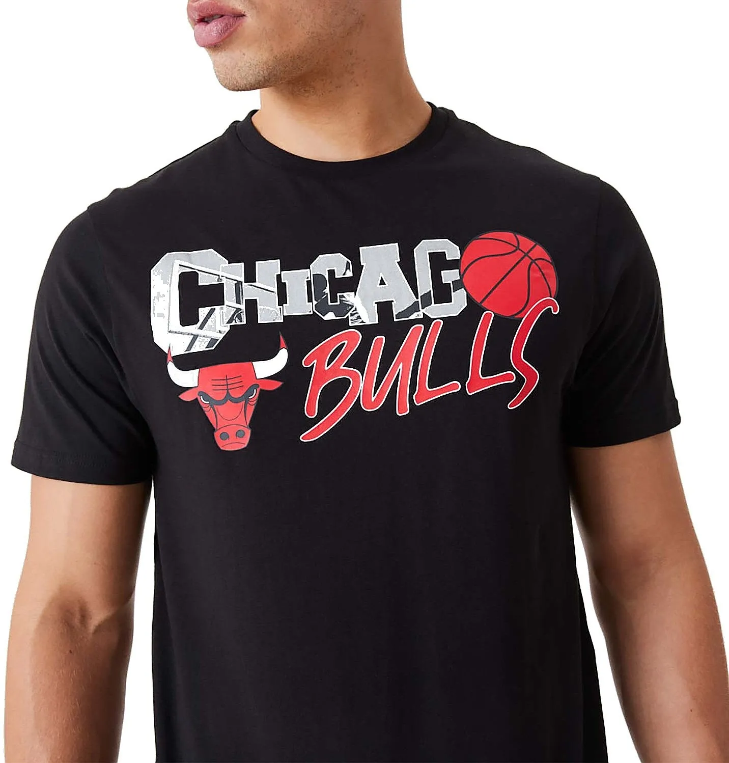 camisa New Era Infill Graphic NBA Chicago Bulls - Black/Faded Red - men´s