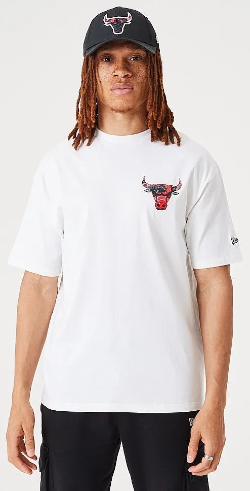 camisa New Era Infill Team Logo Oversized NBA Chicago Bulls - White/Faded Red - men´s