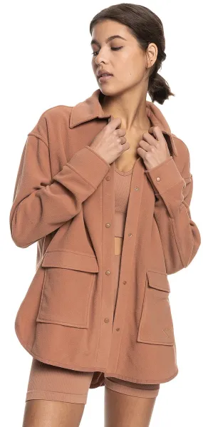 camisa Roxy Tech Fleece LS - CLR0/Mocha Mousse - women´s