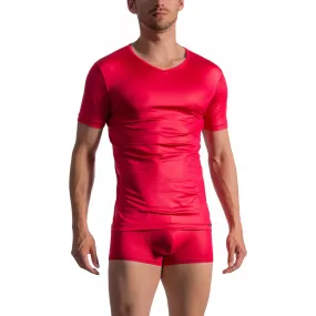 Camiseta de manga corta con cuello en V RED 1763