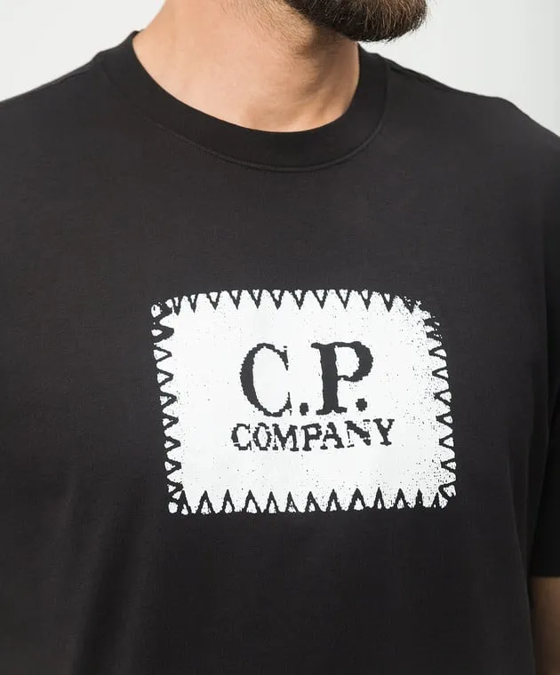 C.P. Company Black t-shirt with logo print