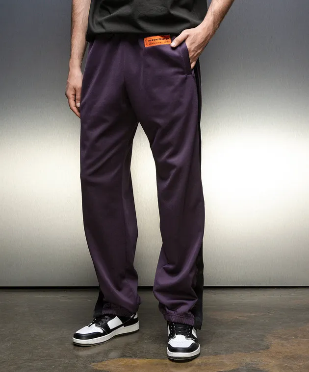 Heron Preston Purple sweatpants with logo
