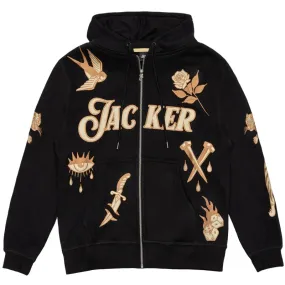 JACKER Nautical Zipped Hoodie Black