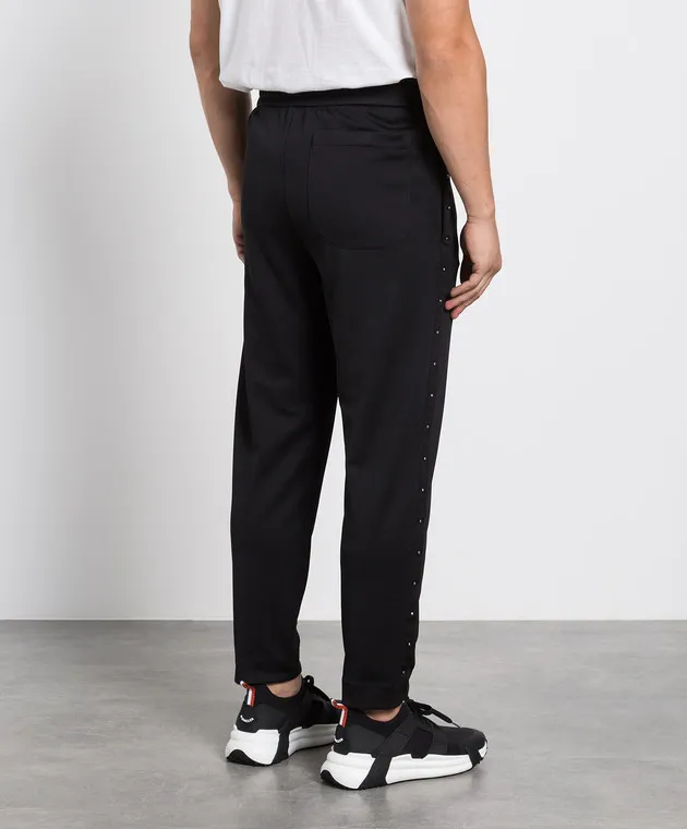 Moncler Black sweatpants with metal studs
