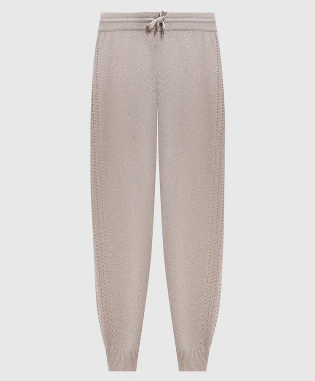 MooRER Zabry beige sweatpants in wool and cashmere