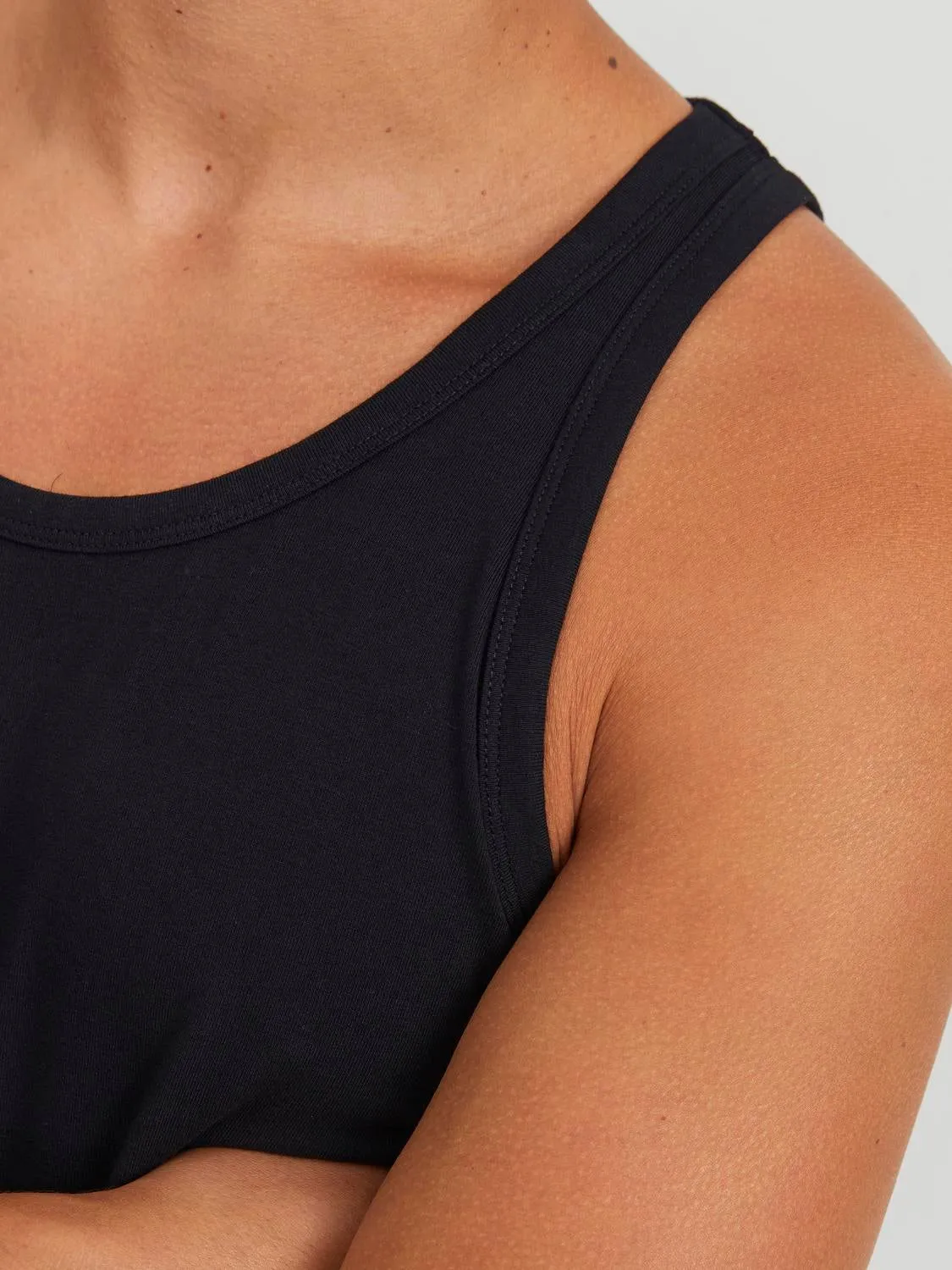 Paquete de 2 Camiseta de tirantes Liso Cuello redondo | Negro | Jack & Jones®