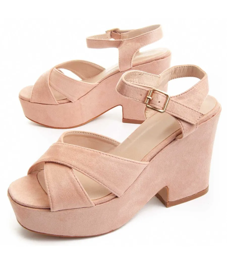 Sandalia De Tacón Para Mujer.  Montevita  Olivia  88202 Rosa