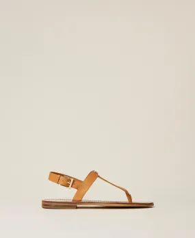 Sandalias de dedo con logotipo de strass