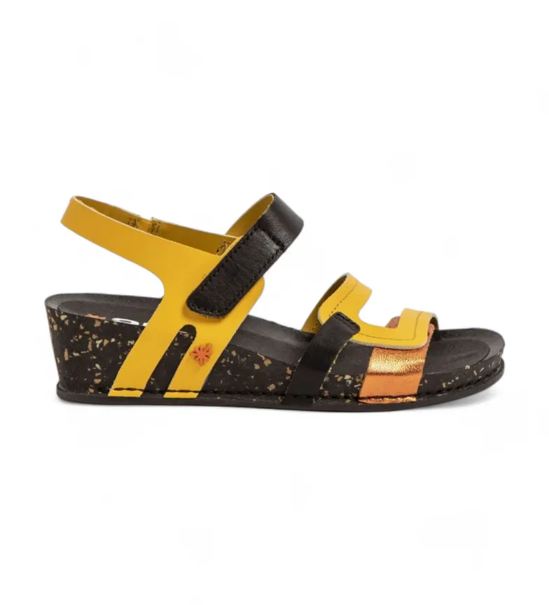 Sandalias de Piel I Imagine amarillo -Altura cuña 4,5cm-