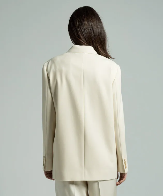 The Row Azul beige double-breasted wool jacket